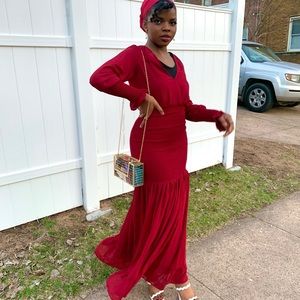 Red maxi dress size extra small